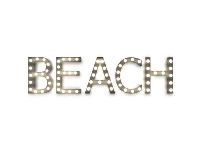 [Px] "BEACH" Illuminated Light Bulbs Sign