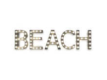 [Px] "BEACH" Illuminated Light Bulbs Sign