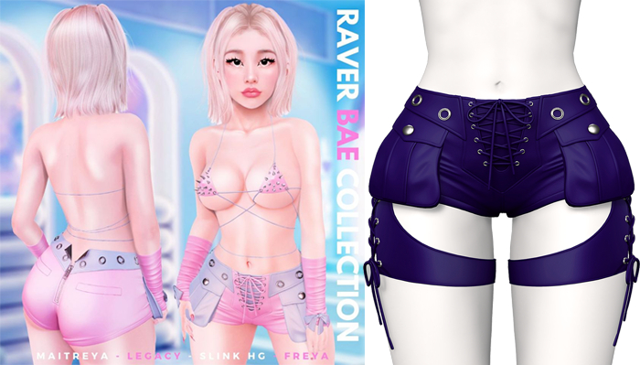 Rebelpill - Raver Bae Collection Shorts Uniform Blue