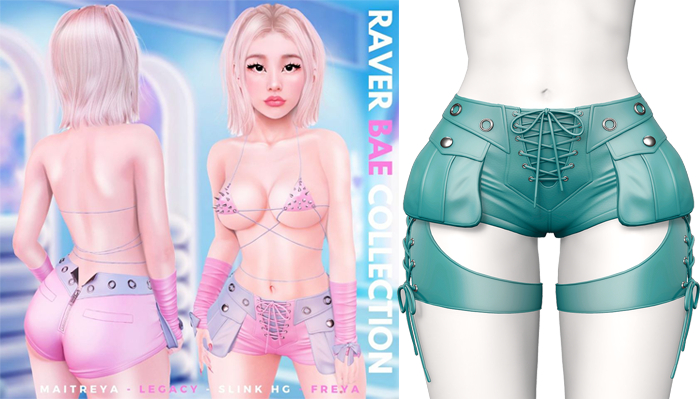 Rebelpill - Raver Bae Collection Shorts Turquise