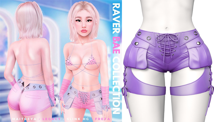 Rebelpill - Raver Bae Collection Shorts Purple