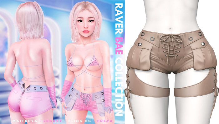 Rebelpill - Raver Bae Collection Shorts Nude