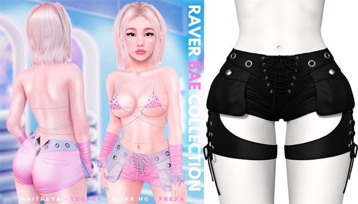 Rebelpill - Raver Bae Collection Shorts Black