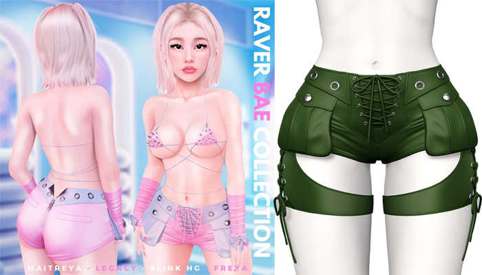 Rebelpill - Raver Bae Collection Shorts Golden Lime