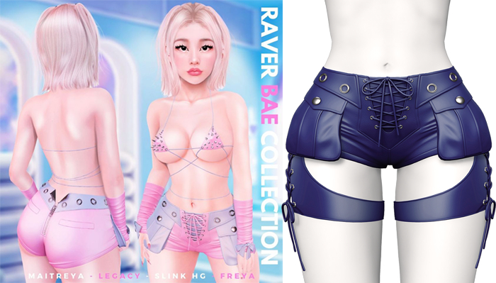 Rebelpill - Raver Bae Collection Shorts Dolp Blue