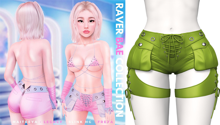 Rebelpill - Raver Bae Collection Shorts Lime