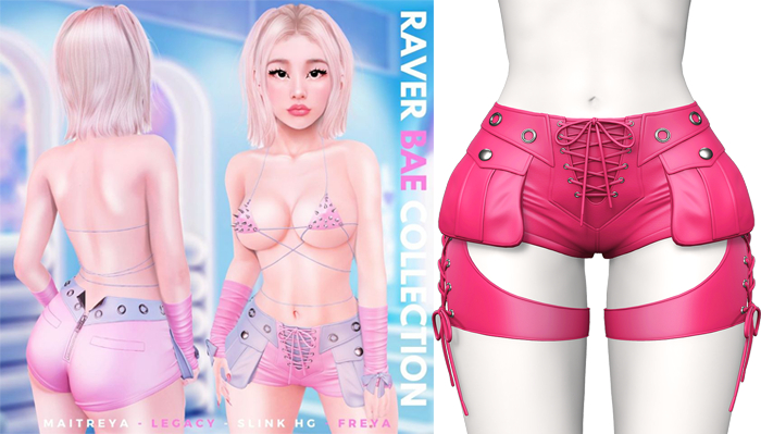 Rebelpill - Raver Bae Collection Shorts Barbie Pink