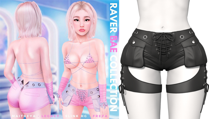 Rebelpill - Raver Bae Collection Shorts Dark Grey