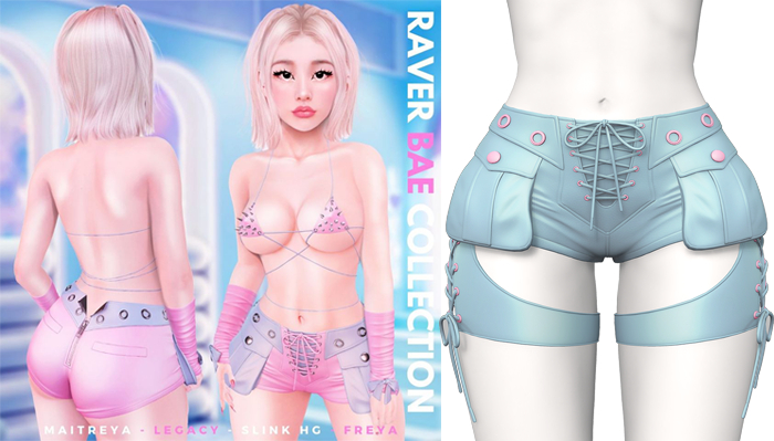 Rebelpill - Raver Bae Collection Shorts Pastel Blue