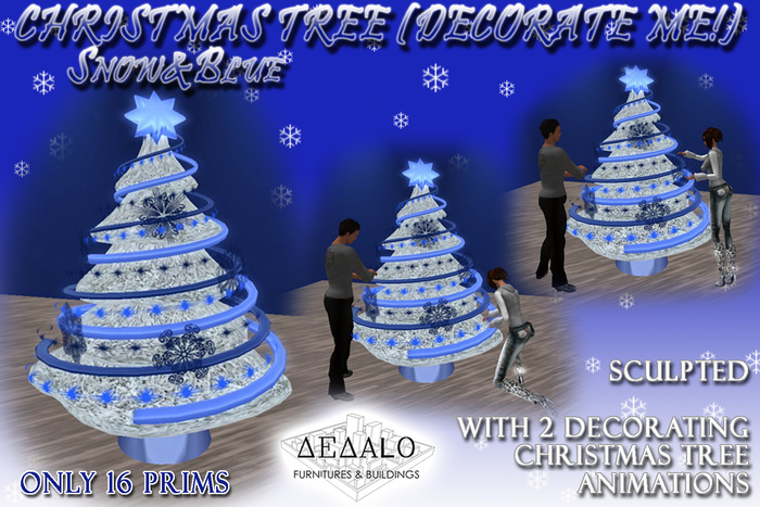 Christmas Tree Snow&Blue (Decorate Me!)
