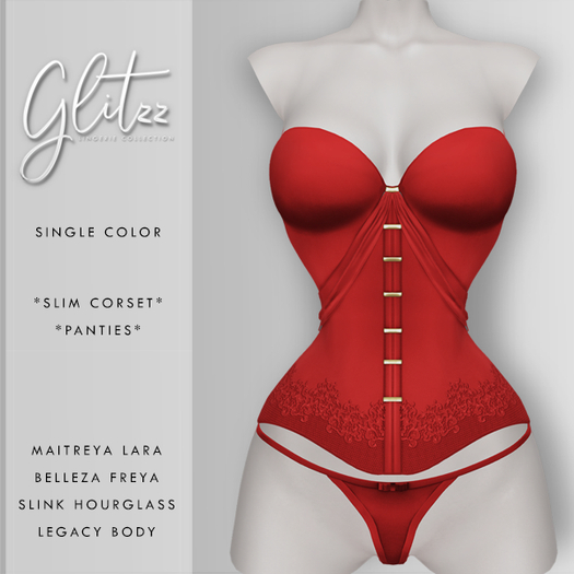 [Glitzz] Innocence Lingerie - Red
