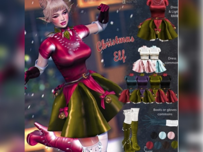UNA.ChristmasElf BootsRed RARE