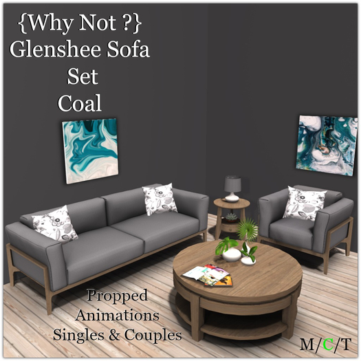{Why Not ?} Glenshee Sofa Set Coal-Boxed