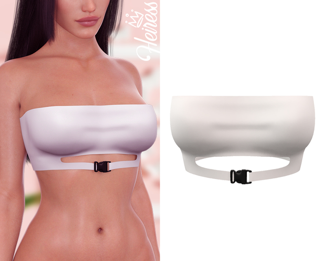 [H] Buckle Top - White [ADD]