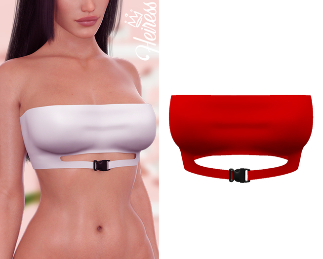[H] Buckle Top - Red [ADD]