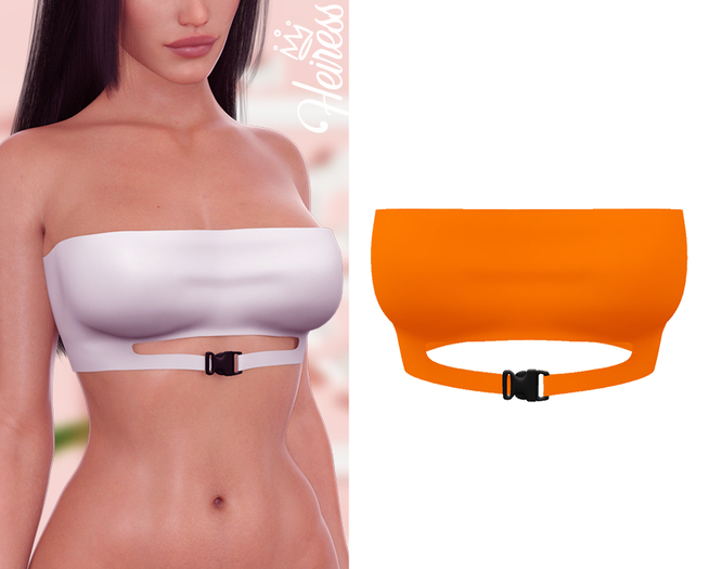 [H] Buckle Top - Orange [ADD]