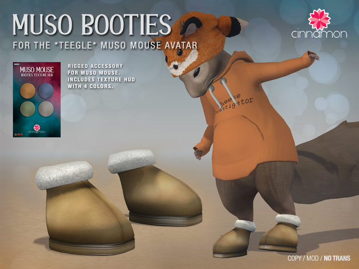 *CINNAMON* Muso Mouse - Booties -BOX (add me)