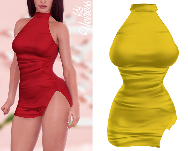 [H] Silk Dress - Yellow