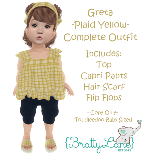 {BL}Greta Complete Outfit-Plaid Yellow(Boxed)