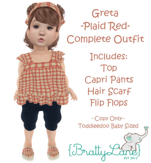 {BL}Greta Complete Outfit-Plaid Red