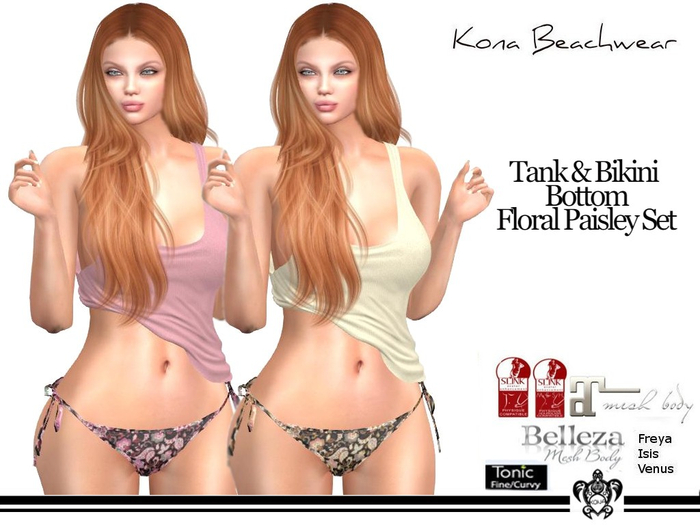 Kona Tank & Bikini Bottom Floral Paisley Set
