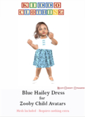 Blue Hailey Dress for Zooby Child Avatar