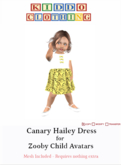 Canary Hailey Dress for Zooby Child Avatar