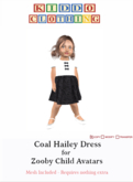 Coal Hailey Dress for Zooby Child Avatar
