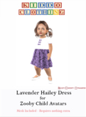 Lavender Hailey Dress for Zooby Child Avatar