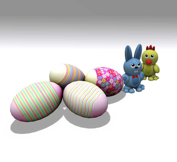 Pack Easter Decorative Eggs, Rabbit, Chicken, Mesh