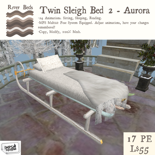 Twin Sleigh Bed 2 - Aurora