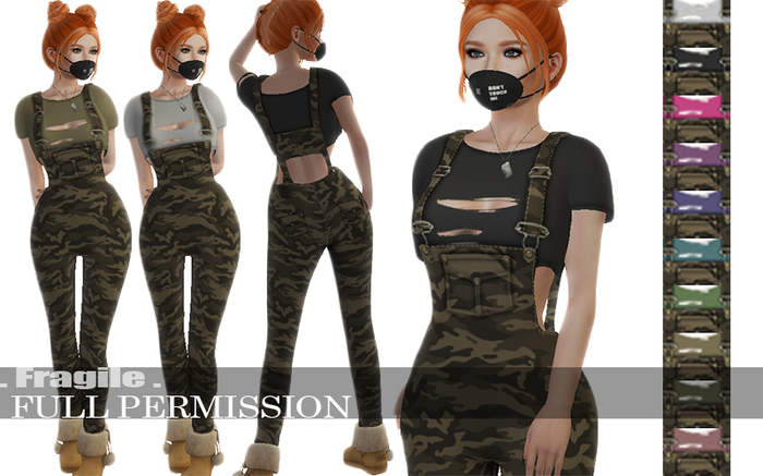 .Fragile. 10 camouflages textures full perm for Womens Overall