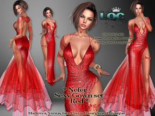 *LQC* ♕ Nefer Sexy Sequin Gown set RED ♕ 