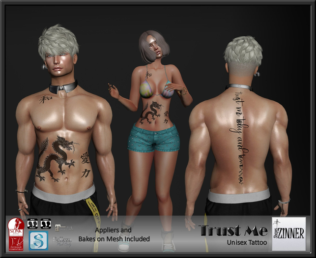 Zinner Shapes & Gallery - Trust Me Unisex Tattoo (Boxed)
