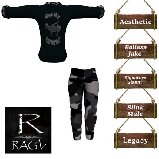 MEN'S CAMO OUTFIT COVERED GRAY/BLACK (Add)