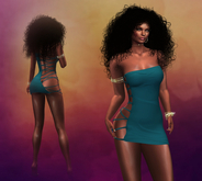 Teal Straps Dress Vera MAITREYA