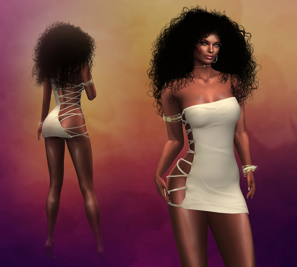 Creme Straps Dress Vera MAITREYA