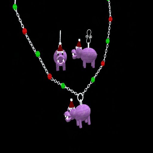 Christmas Hippo jewelry