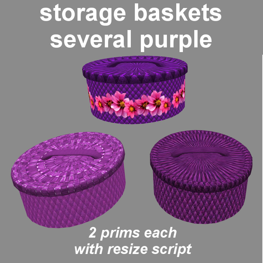 storage baskets - several purple