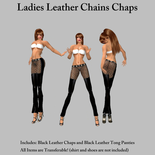 (NYF) - Ladies Leather Chains Chaps
