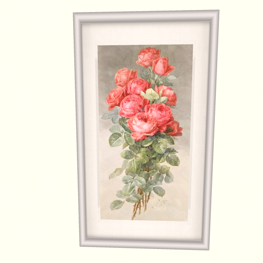 Pink Roses Panel (white) small New Frame