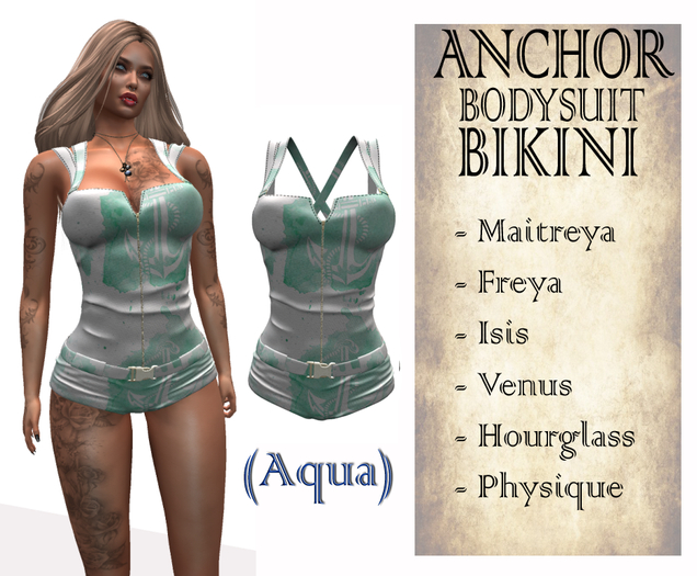 ANCHOR Bodysuit Bikini Aqua - (BOX)