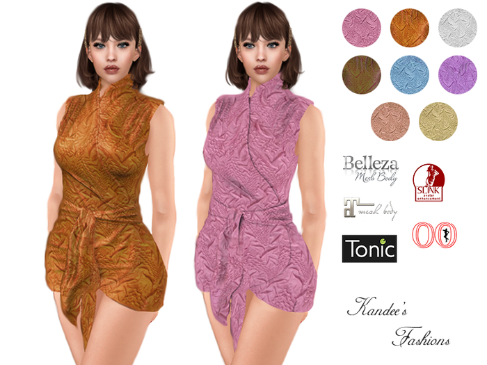 Ruffled Polyester Wrapped Dress + Hud (8)