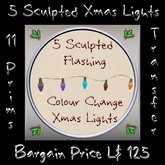 KBCL1 - 5 Sculpted Flashing Colour Change Xmas Lights (Rezz Me)MP