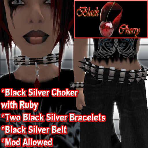 *AN*Black Silver Set