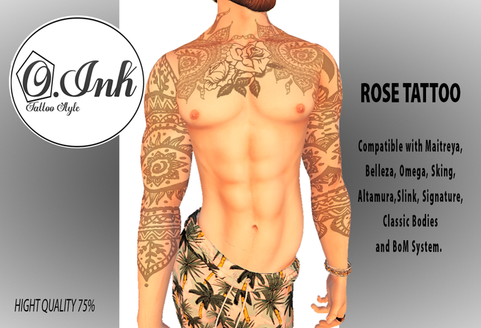 O.Ink Rose Tattoo - Wear Me/ Touch Me