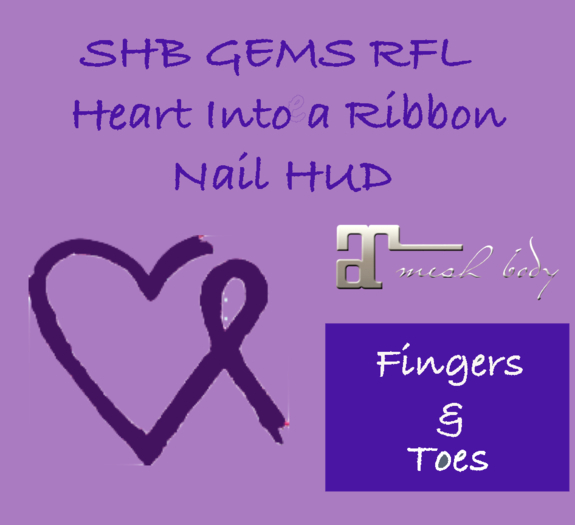 SHB GEMS RFL Heart Into a Ribbon Nail HUD