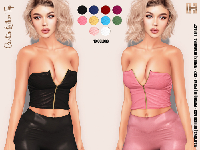 [hh] Carlita Leather Top