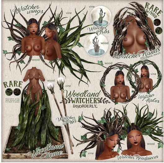 DISORDERLY. / WOODLAND WATCHER / WATCHER HEADPIECE / VINES