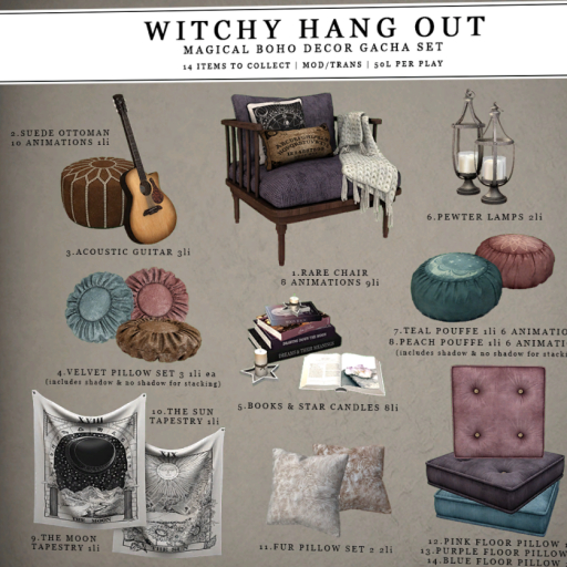 Oubliette- Witchy Peach Pouffe